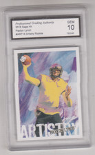 2016 - SAGE HIT - Artistry - Paxton Lynch - ROOKIE CARD - GRADED GEM MINT 10!!!. rookie card picture