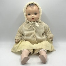Vintage 1940s Horsman 20  Composite  Cloth Mama Baby Doll Sleep Eyes /cb