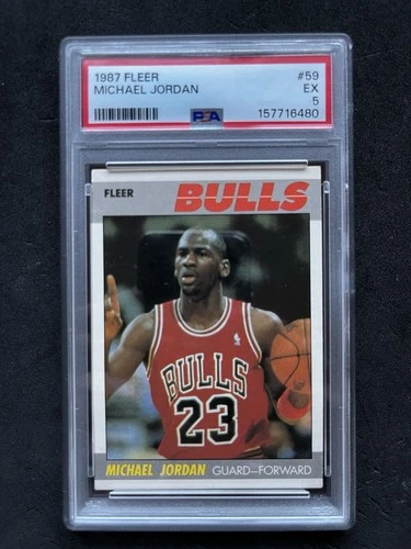 Fleer 1987-88 Michael Jordan #59 PSA 5 Graded Vintage Chicago Bulls