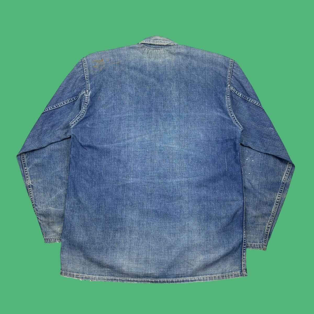 Vintage 1930's US Army M-35 Denim Pullover Jacket Indigo Length 72cm image 9