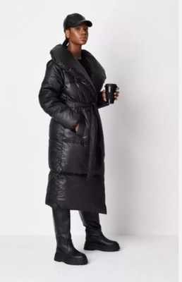 Miss Guided  long black duvet  puffer coat