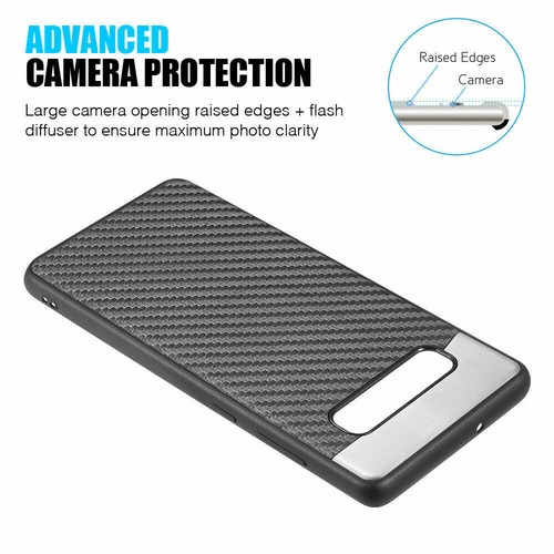 Für Samsung Galaxy S9+ S10 Note 9 - magnetische schwarz Kohlefaser Hartgummi Hülle - Bild 5 von 21