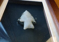 Pointe de flèche ancienne en silex – encadrée – 4 cm – possible préhistoire – cu