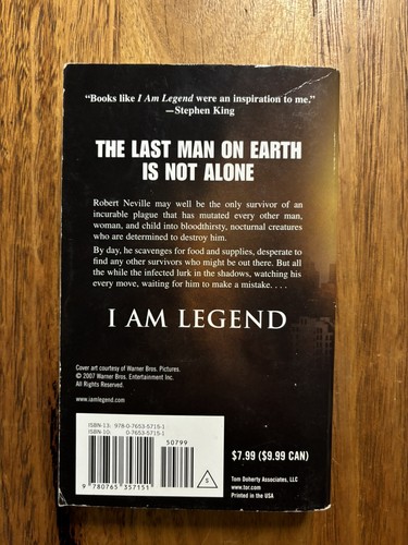I Am Legend by Richard Matheson Film Tie In Edition For Paperback - Picture 3 of 7