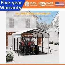 Metal Carport W/Galvanized Steel Roof for Tractors Pickup Boat Car Heavy Duty