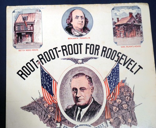 Rare Vtg 1936 Sheet Music Root Root Root for Roosevelt Campaign Song President - Picture 2 of 7