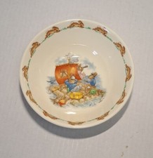 Bunnykins Bowl Royal Doulton Cereal Dish Bunnies sailing Raft Children Tableware