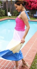 Women’s Vacay Vibes Hot Pick And Blue Smocked Color Block Maxi Dress Medium