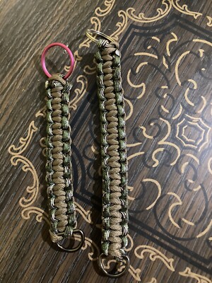 Army Greens Paracord Survival Loop Keychains 7” 5”