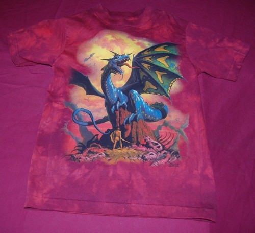 15-1251 SMALL UNISEX YOUTH/CHILDS BLUE DRAGON T-SHIRT BY THE MOUNTAIN
