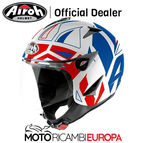 CASCO JET DEMI JET MOTO SCOOTER AIROH URBAN JT BLU BIANCO UOMO DONNA | eBay
