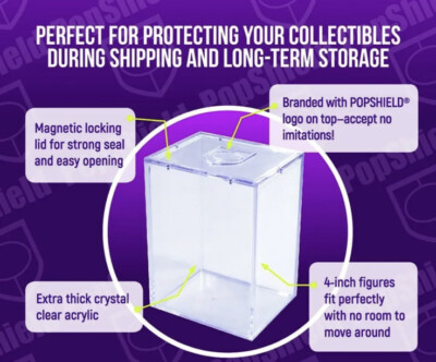 Pop Shield Armor Hard Stack for 4'' inch Funko Pops (MAGNET LID) (1 Protector)
