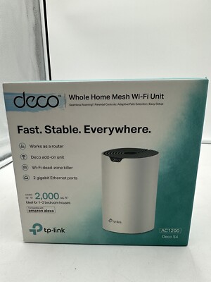 TP-Link Deco S4 Whole Home Mesh WiFi System Up to 2,000 Sq. ft. Coverage White