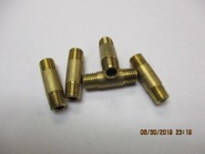(5) 1/16" NPT Brass Pipe Nipples  1" long  1/16" wall 
