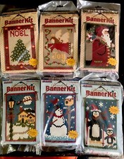 THE BEADERY Beaded Banner Kit Snowman, Santa, Angel, Penguins Christmas Tree NEW