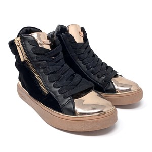michael kors high top sneakers black and gold