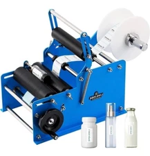 Spolehli Bottle Labeling Machine with Swing Arm, Manual Round Bottle Labeler Lab