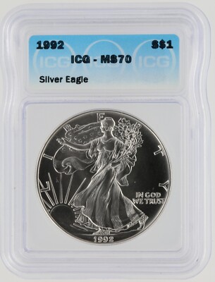 1992 Silver Eagle ICG MS70 S$1 Philadelphia Mint | eBay