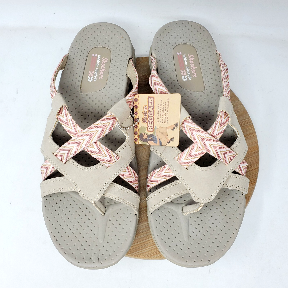 Skechers Sandals Womens 11 Reggae Soundstage Strappy Sport Thong Flip Flop  Shoes