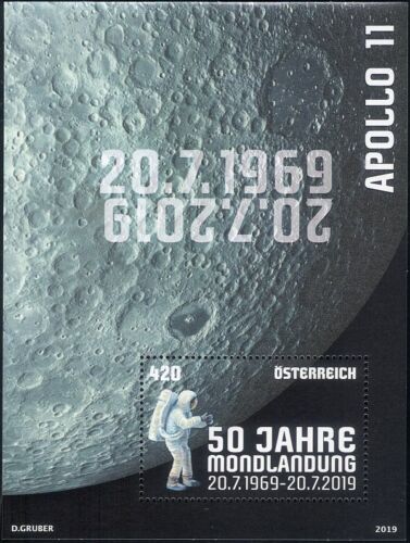 Austria 2019 Apollo 11/Man on Moon/Landing/Astronauts/Space 1v m/s (at1046v) - 第 1/1 張圖片