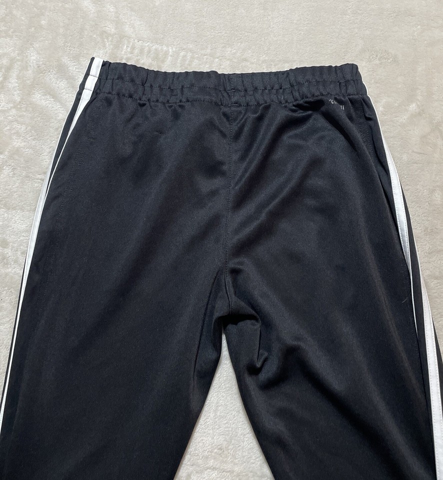 Adidas Track Pants Women's Small Black Three Stripes Pockets Zip Cuff