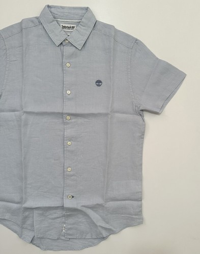Timberland Men's Short Sleeve Shirt Slim/Regular Fit Button Down Sky Blue S-3XL - Picture 15 of 17