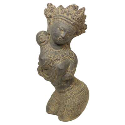 Dewi Tara Büste Stein-Figur Gartenfigur Asiatische Skulptur Garten 30 cm