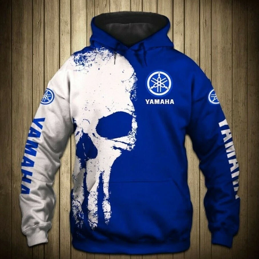 Yamaha Skull Blue Racing Team 3D Hoodie