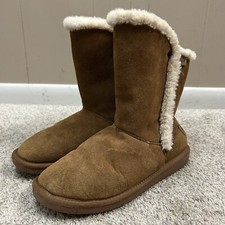 Minnetonka Faux Suede Chestnut Brown Boots Women's 8 Winter Fall