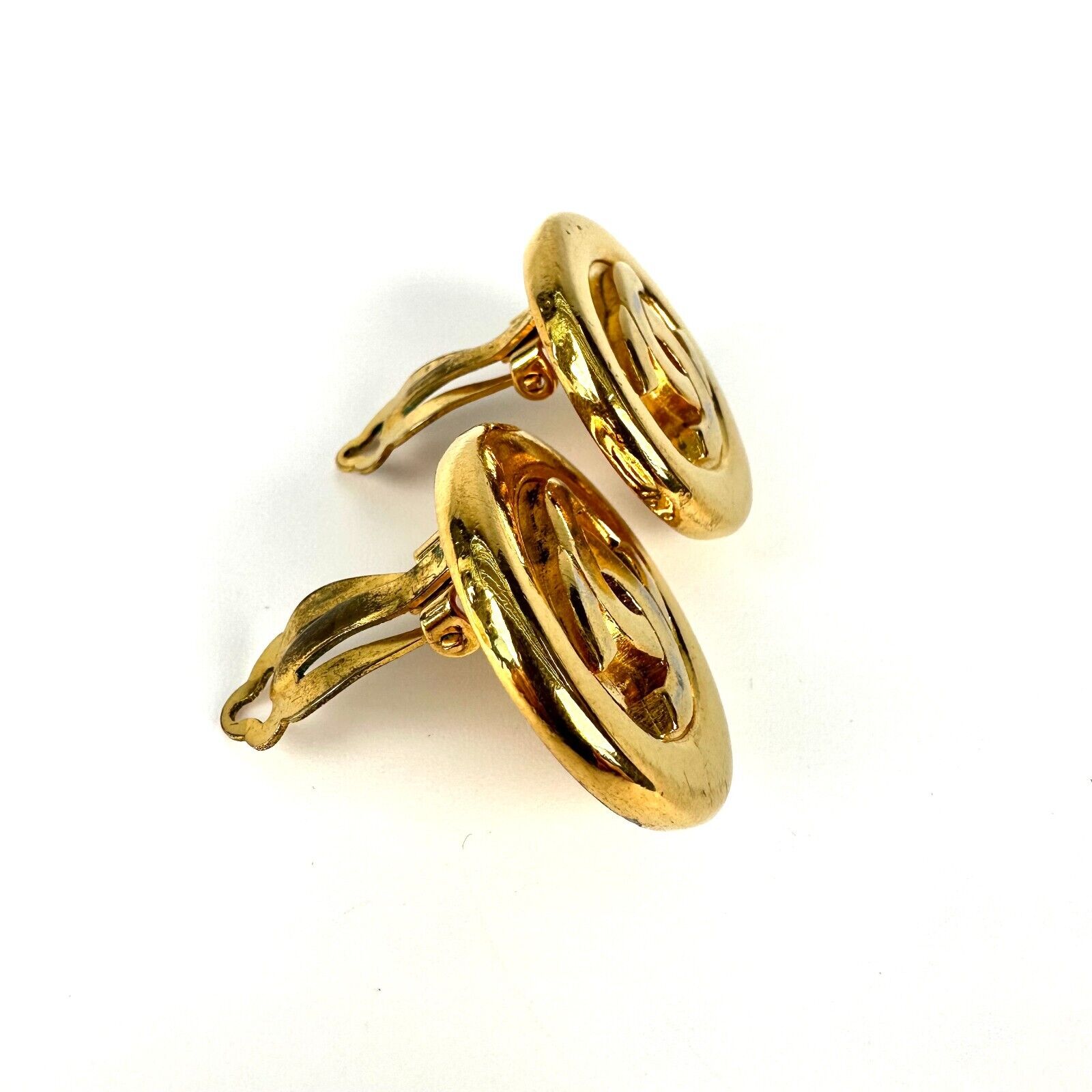 CHANEL CC Coco Logo Clip on Earrings Gold Metal R… - image 4