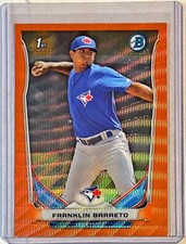 2014 Bowman Prospects Chrome Retail Orange Wave Refractor Franklin Barreto BCP87