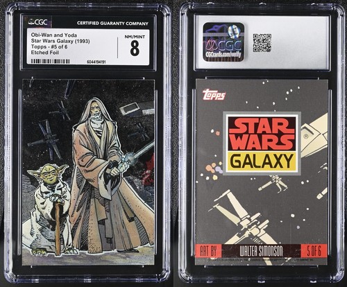 Obi-Wan & Yoda – 1993 Star Wars Galaxy #5/6 – CGC 8 NM/M - Etched Foil Card 🔥 - Picture 3 of 5
