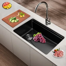 Durable Kitchen Sink Double Basin Stainless Steel Sink Bowl W/ Chopping Board