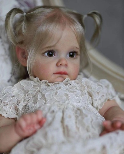 60cm Maggie Handmade Reborn Toddler Doll Soft Vinyl Silicone Hand-rooted Hair - Picture 4 of 11
