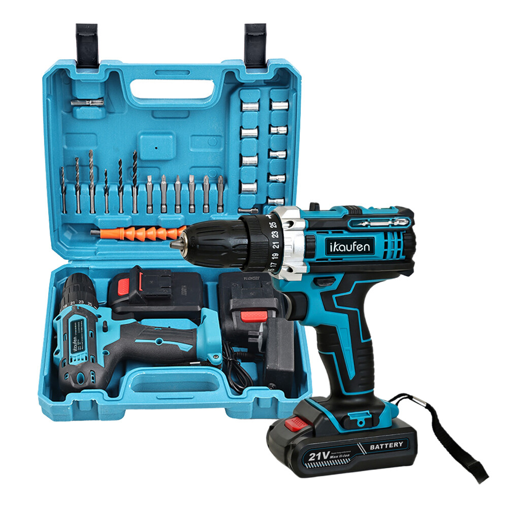 36V Cordless Combi Hammer Impact Drill Driver Electric Screwdriver +2 Battery YS
