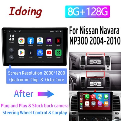 For Nissan Navara D40 2006-2012 Car Radio Android 12 BT GPS Navi Qualcomm Chip