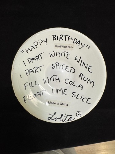 LOLITA birthday candle "Happy Birthday " Wine Glass & Recipe - Picture 4 of 4