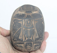 RARE ANCIENT EGYPTIAN PHARAONIC ANTIQUE Horus Scarab Protection -EGYCOM (OP)