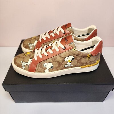 NIB CF162 COACH PEANUTS CLIP LOW TOP SNEAKERS SNOOPY WOODSTOCK MEN\'S 11.5D NIB CF162 COACH PEANUTS CLIP LOW TOP SNEAKERS SNOOPY  main image 2