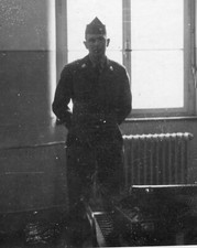 ORIGINAL VINTAGE PHOTO: Military Man Male Barracks Uniform 40's 40s WW2 WWII