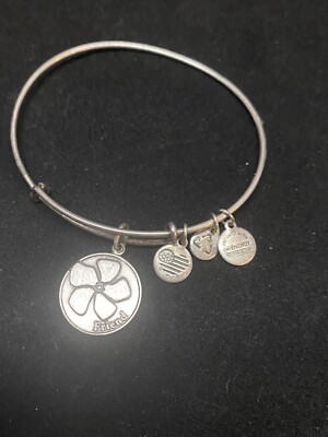 Alex and Ani Silver Bangle Charm Bracelet Because I Love You Friend +Energy 2015