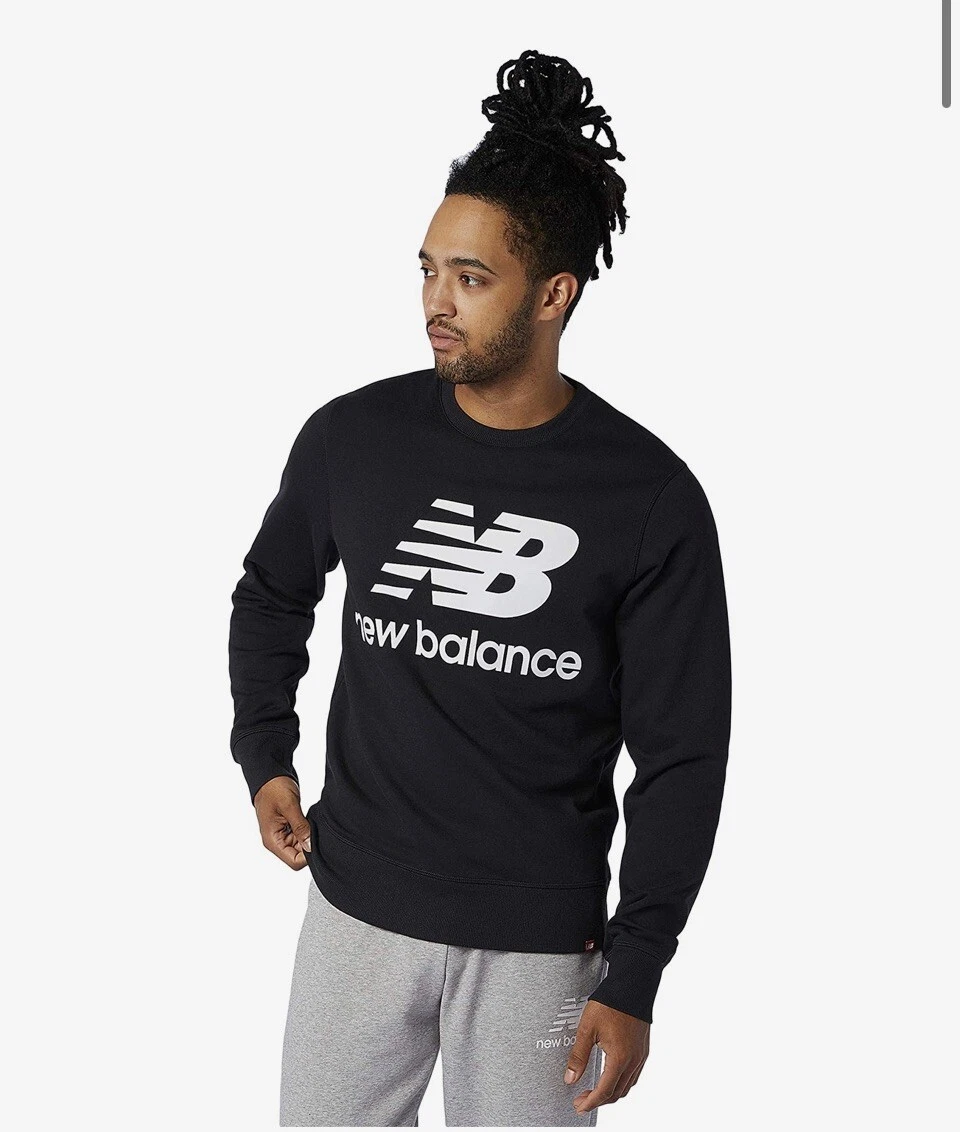 MENS MEDIUM New Balance NEW Essentials Logo Crew Neck Long Sleeve