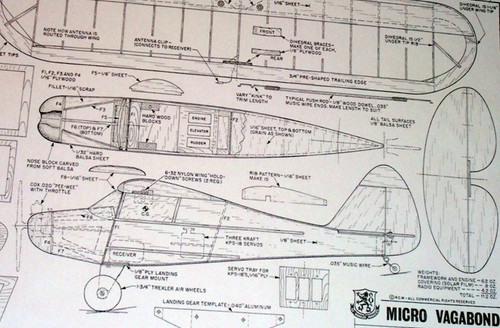 Testors VAGABOND PLANS & CONSTRUCTION SHEETS for TWO 1/2A UC Model Airplanes - Picture 11 of 12