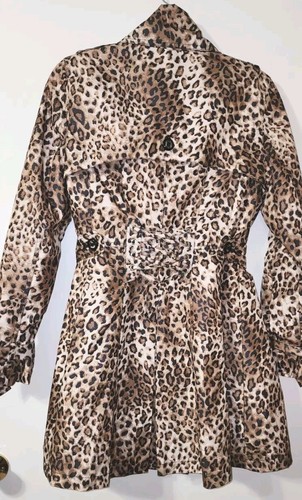 NWOT Betsey Johnson Lightweight Leopard Trench Coat Belted Corset Sz S Small - Picture 7 of 11