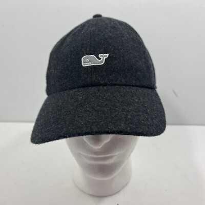Vineyard Vines Gray Embroidered Navy Blue Dad Hat strap back cap Fleece  winter