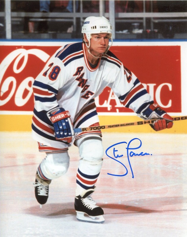 STEVE LARMER New York Rangers 1993-95 signed color Photo in action COA AS SC