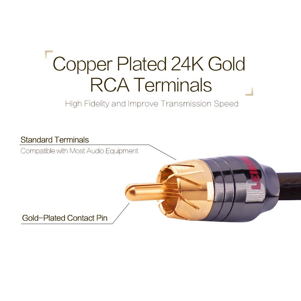 1ft 2 Male to 1 Female RCA Y Adapter Splitter 2M1F (Advanced Edition ...