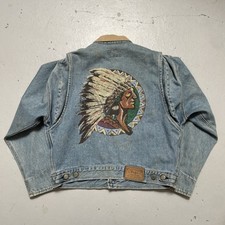 Vintage Ralph Lauren Indian Chief Denim Trucker Type 2 Style Ranch Jacket M