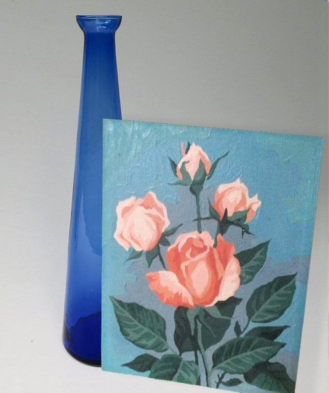 Vintage Pink Roses Paint by Number Painting! Pretty !