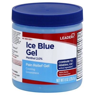 Ice Blue Gel Menthol 2% Pain Muscle Relief Cooling Greaseless Rub 8 oz Pack of 3